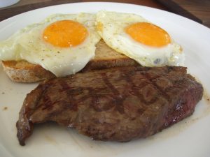 steak n egg breakfast at Darren's American Grill Garland TX